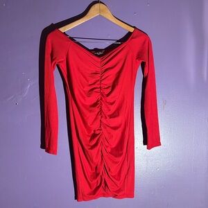 SHEIN Red Long Sleeve Dress